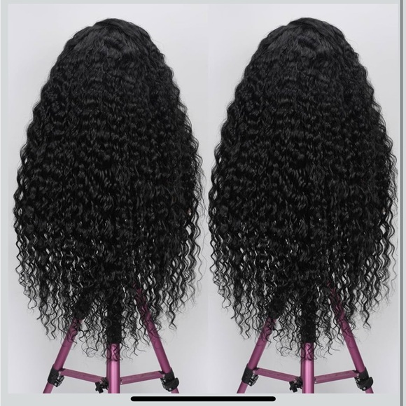 28” Deep Wave Lace Front Wig 13x6 HD Lace Human Hair 180% Density Pre Plucked - Picture 3 of 5
